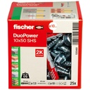 Kaiščiai su varžtu Fischer DuoPower 10 x 50 S 25 vnt.