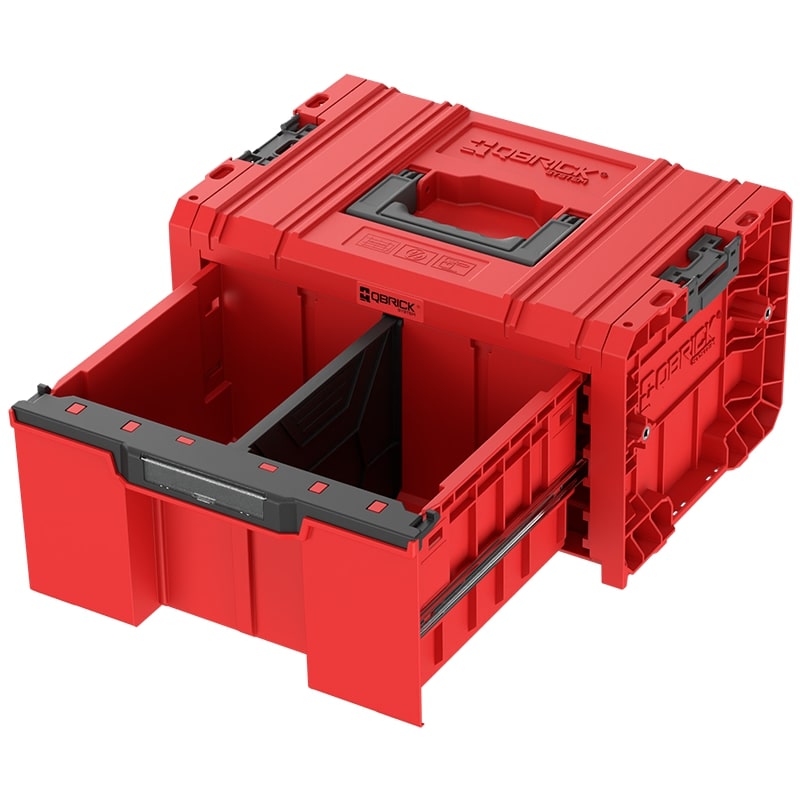 QBRICK PRO įrankių dėžė su stalčiu 2.0 EXPERT RED