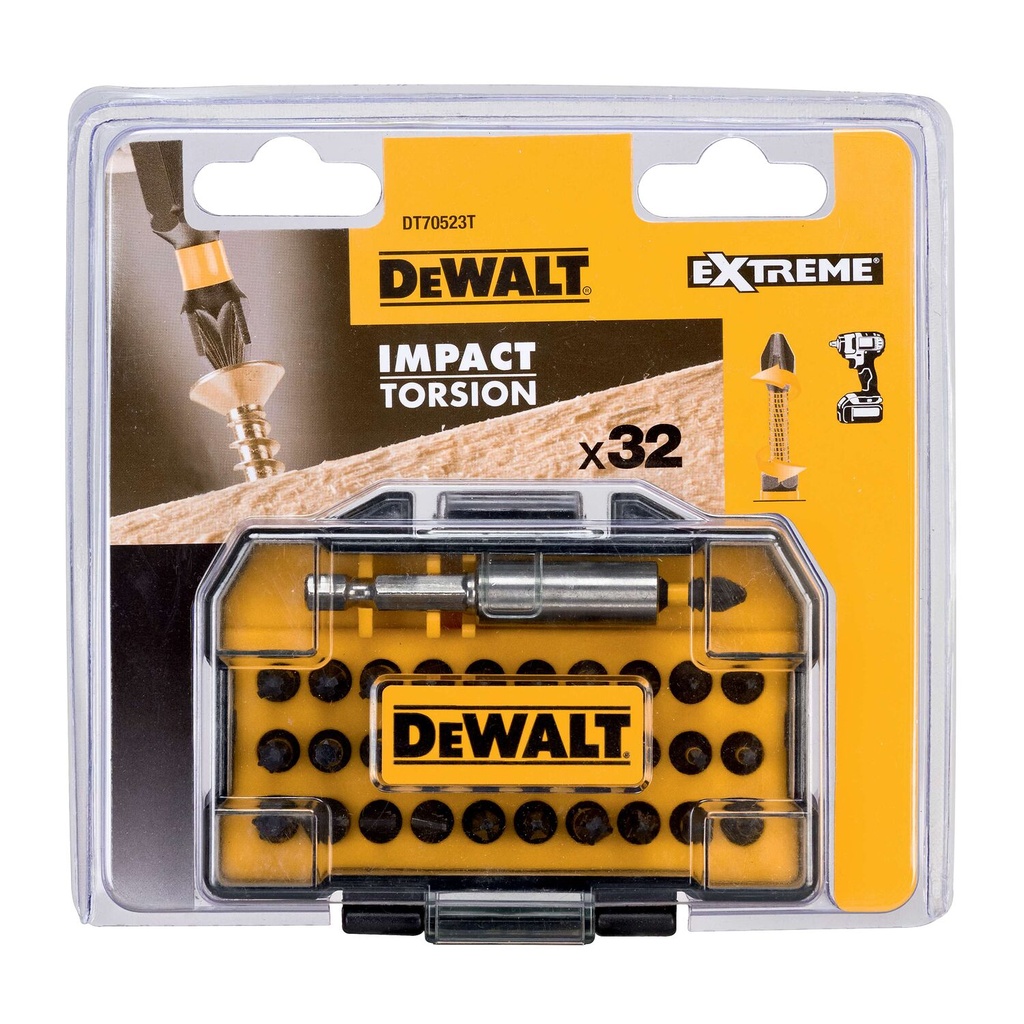 Antgaliukų komplektas DT70523T EXTREME, DeWALT 32 vnt.