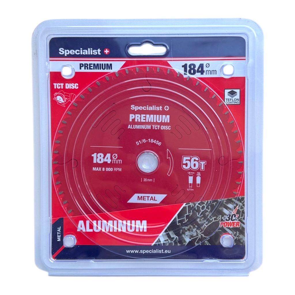 SPECIALIST+ pjovimo diskas Aluminium 184x56Tx20/16mm