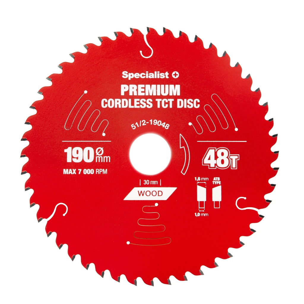 SPECIALIST+ pjovimo diskas Cordless 190x48Tx30mm