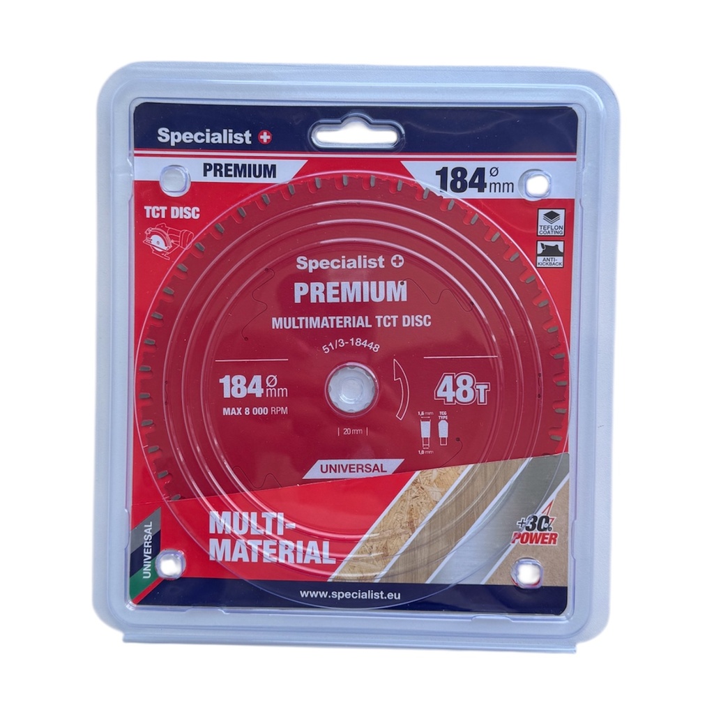 SPECIALIST+ pjovimo diskas Multimaterial 184x48Tx20/16mm