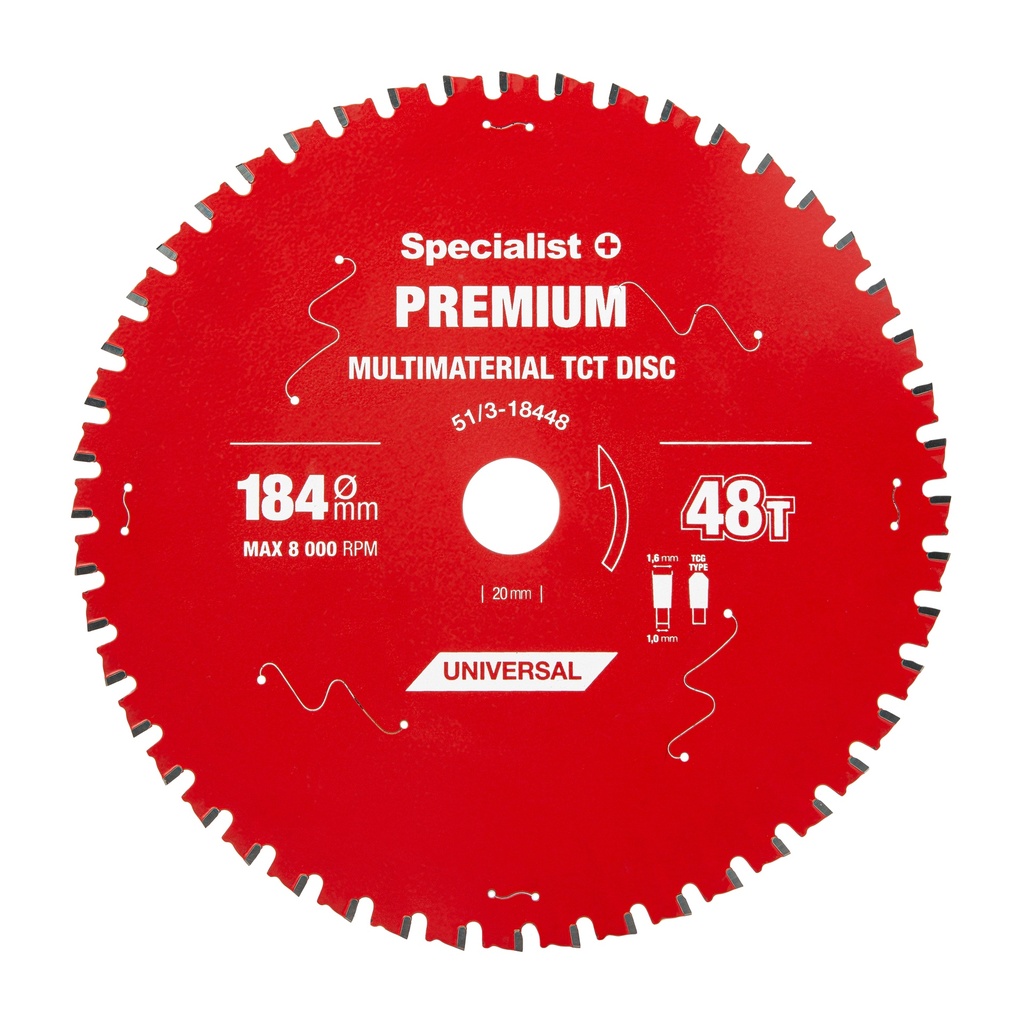 SPECIALIST+ pjovimo diskas Multimaterial 184x48Tx20/16mm