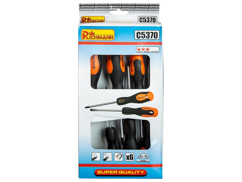 Richmann kruvikeerajad, lapik + PH, 6 tk