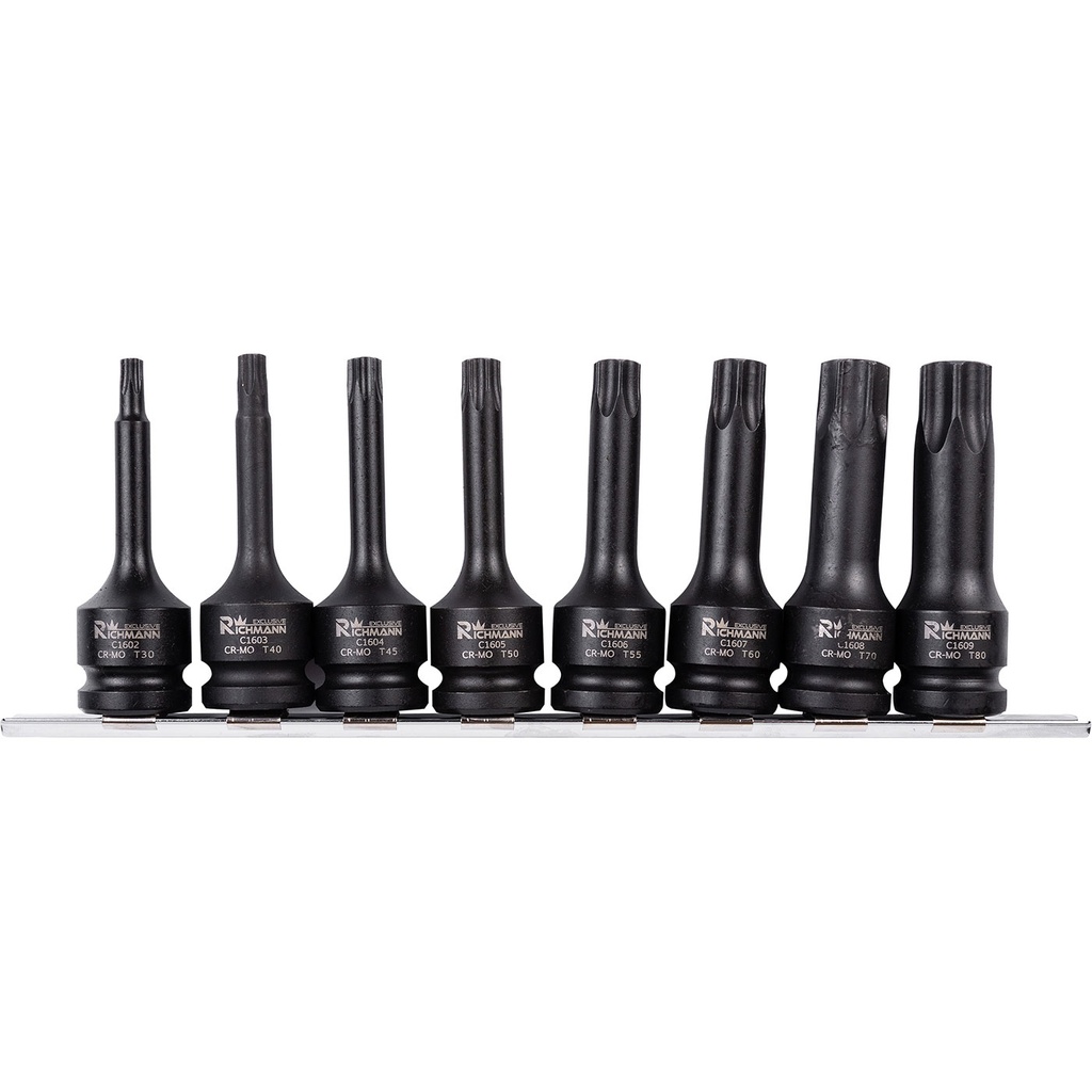 IMPACT TORX BIT SOCKET SET T30-T80, 1/2', 8 PCS, EXCLUSIVE