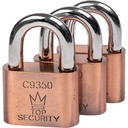 SET OF 3 PADLOCKS 50 MM OPENED BY 1 KEY