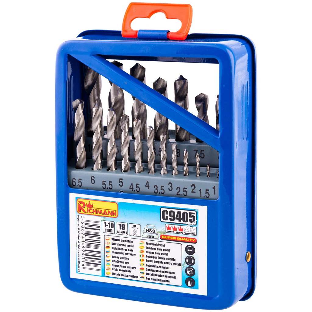Metallipuuride komplekt 1-10 mm, 19 tk