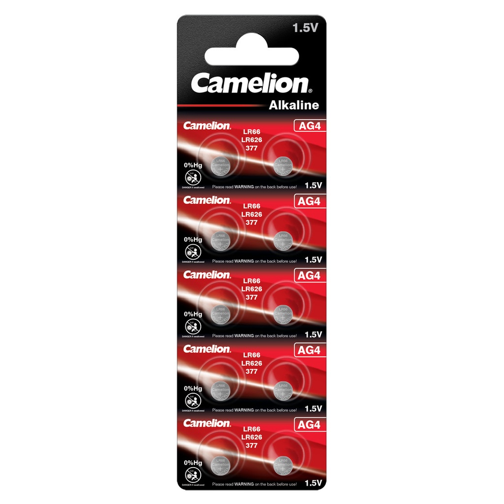 Mikro elementas be gyvsidabrio, LR66/AG4, 1,5V, CAMELION, 10 vnt.