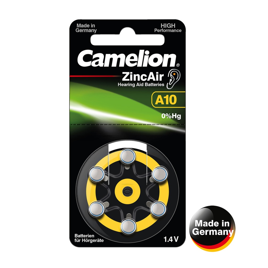 Patarei, A10/DA10/ZL10, 1,4V, CAMELION, 6 tk