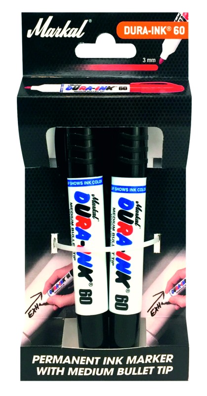 Markal markerid Dura-Ink 60, must, 2 tk