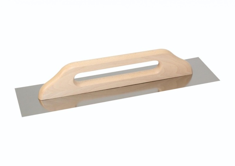 Stainless steel trowel with a wooden han