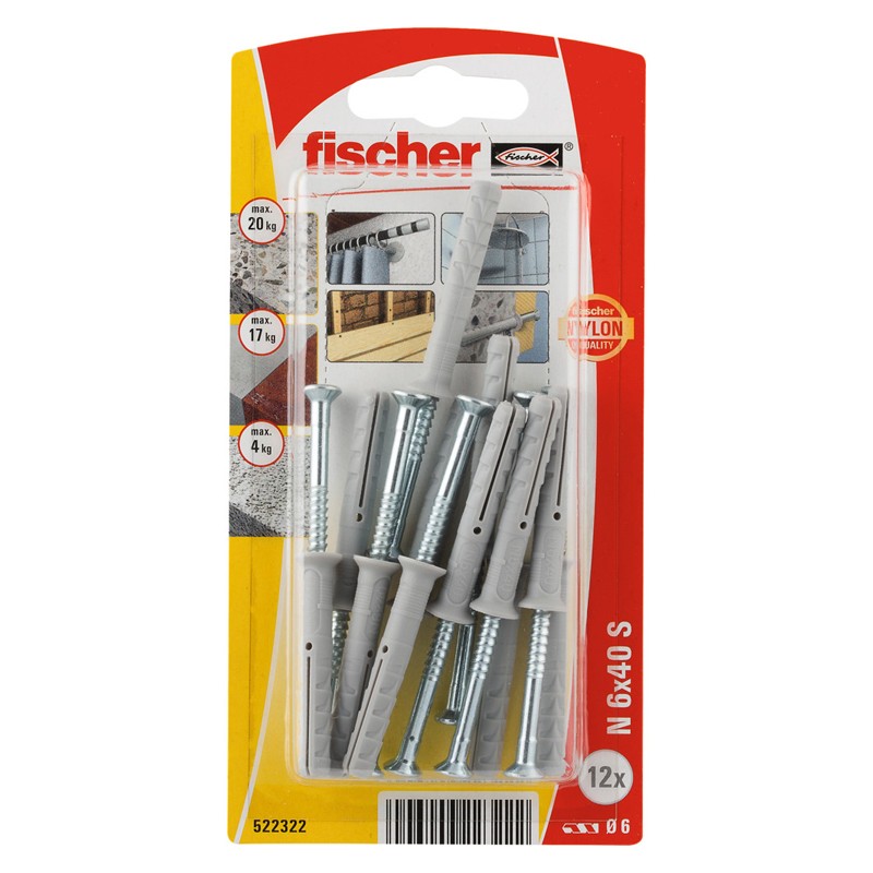 Lööktüübel N 6x40, 12 tk.