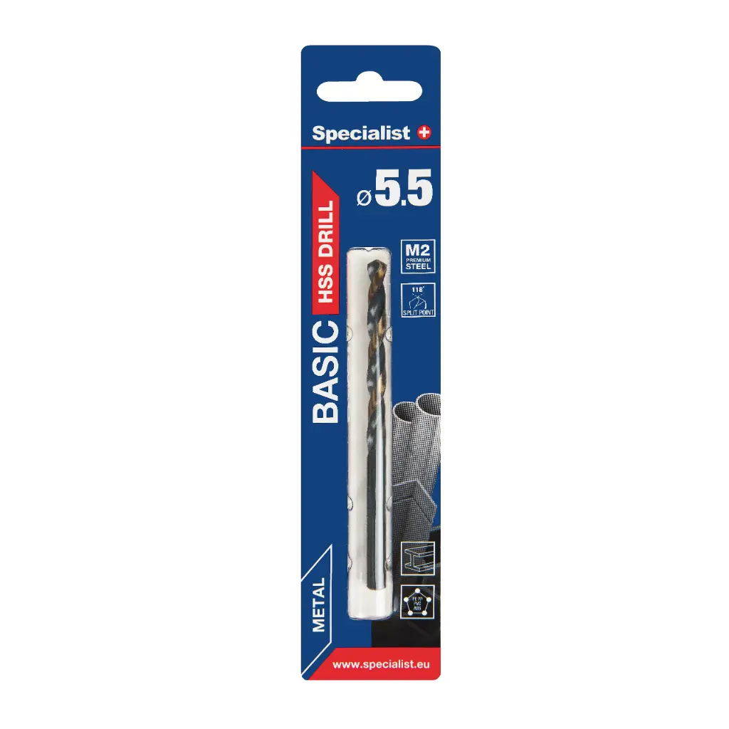 SPECIALIST+ metalo grąžtas BASIC, 5.5 mm