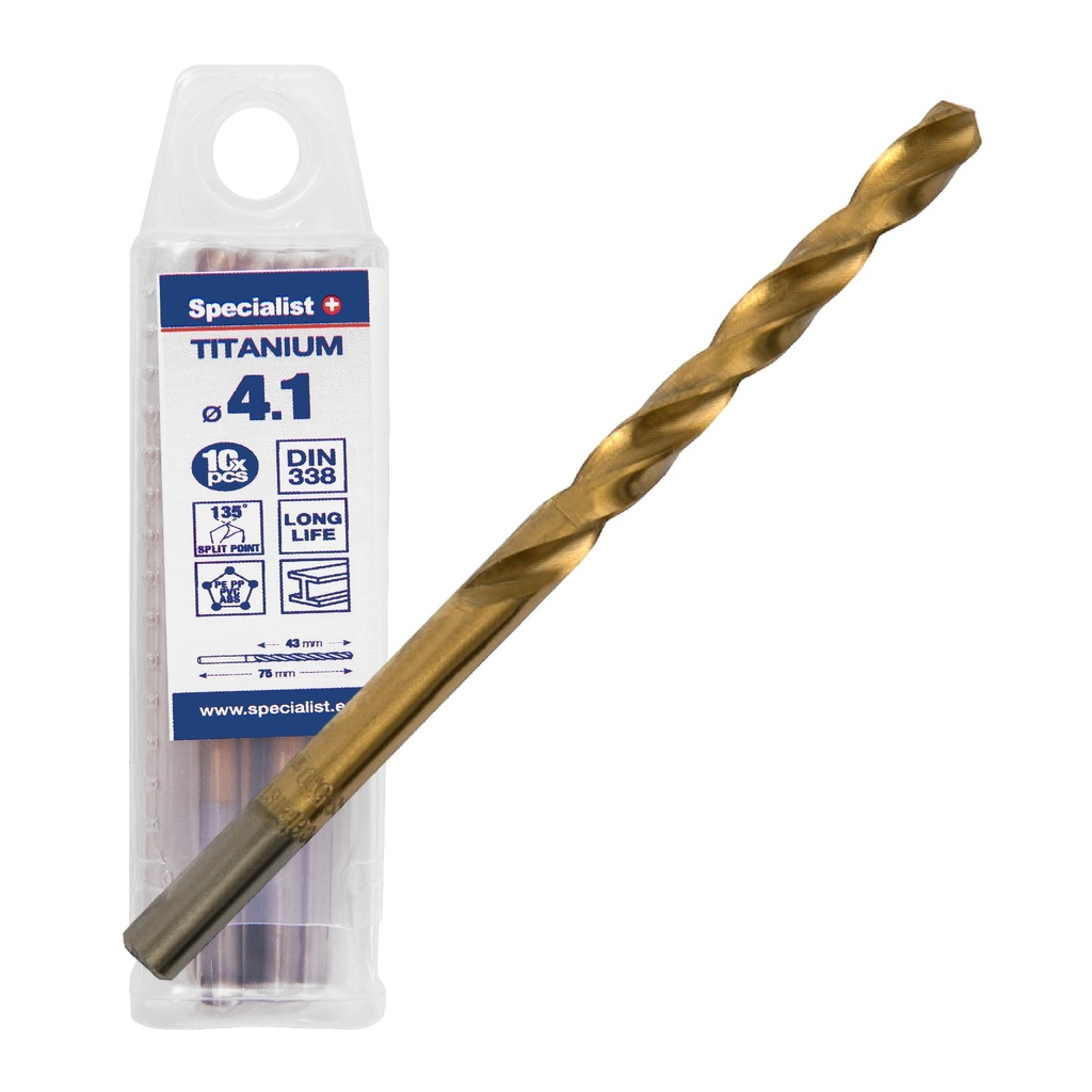 SPECIALIST+ drill bit TITAN, 4.1 mm, 10 pcs