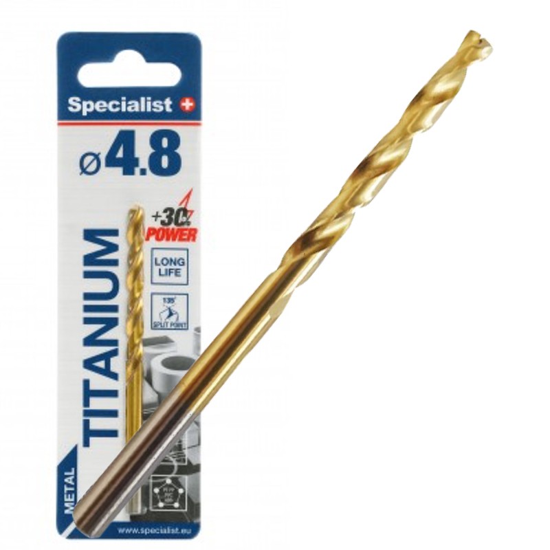 SPECIALIST+ metalo grąžtas TITAN, 4.8 mm