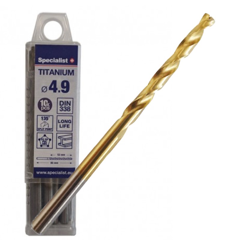 SPECIALIST+ drill bit TITAN, 4.9 mm, 10 pcs