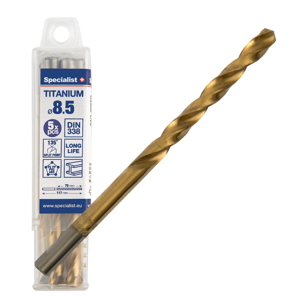 SPECIALIST+ metallipuur TITAN, 8.5 mm, 5 tk