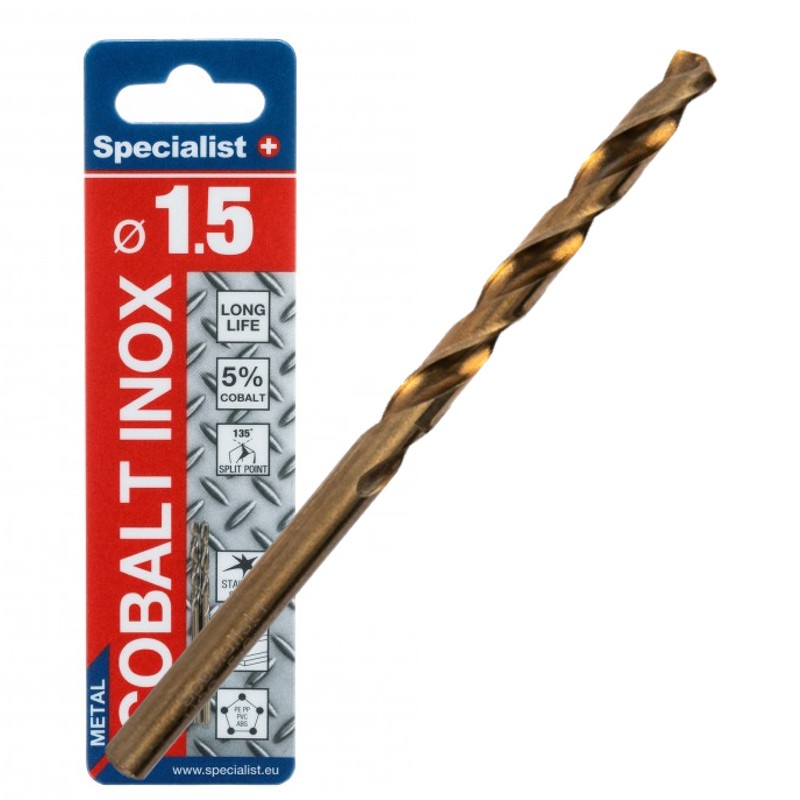 SPECIALIST+ metalo grąžtas COBALT, 1.5 mm