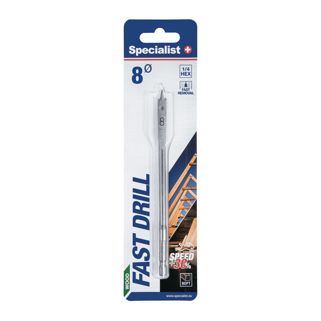 SPECIALIST+ lapik puidupuur, 8 mm
