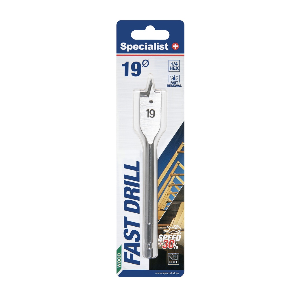 SPECIALIST+ lapik puidupuur, 19 mm
