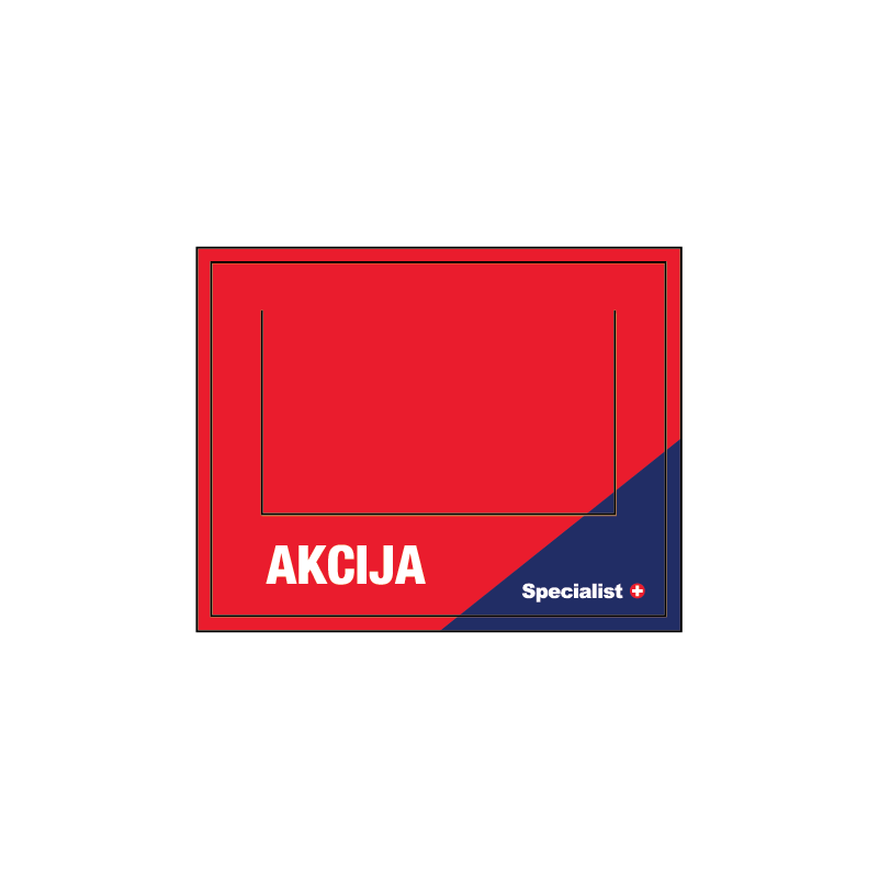 Specialist+ karte „Akcija“ 90 x 70 mm