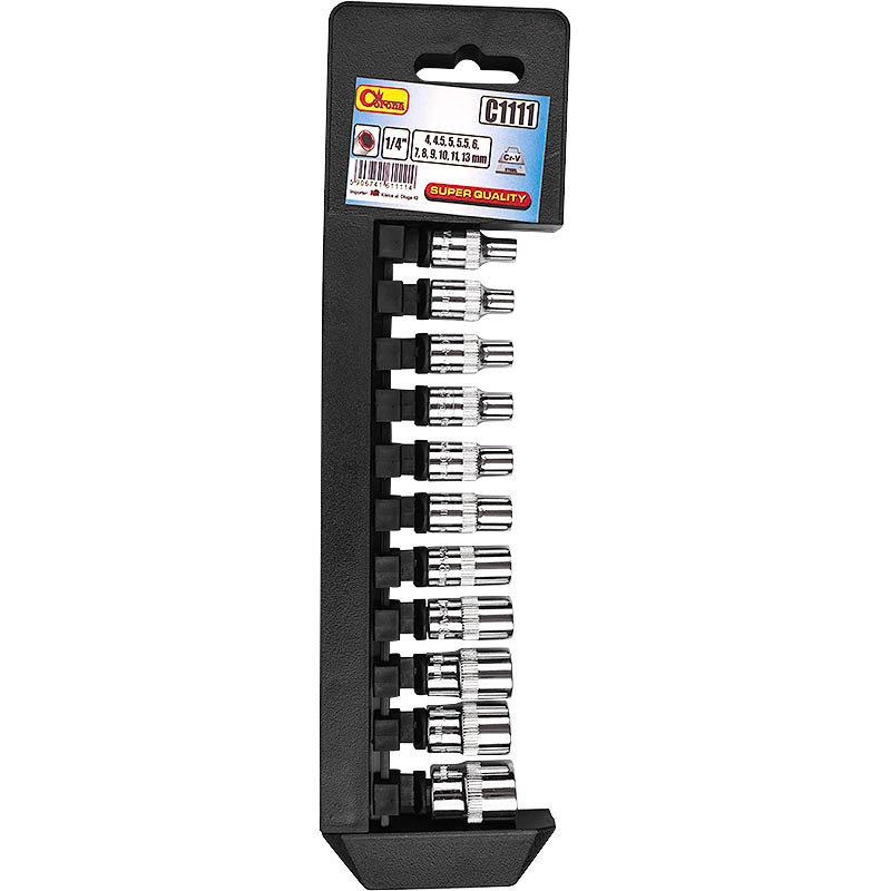 Padrunikomplekt 1/4", 4-13 mm, 11 tk