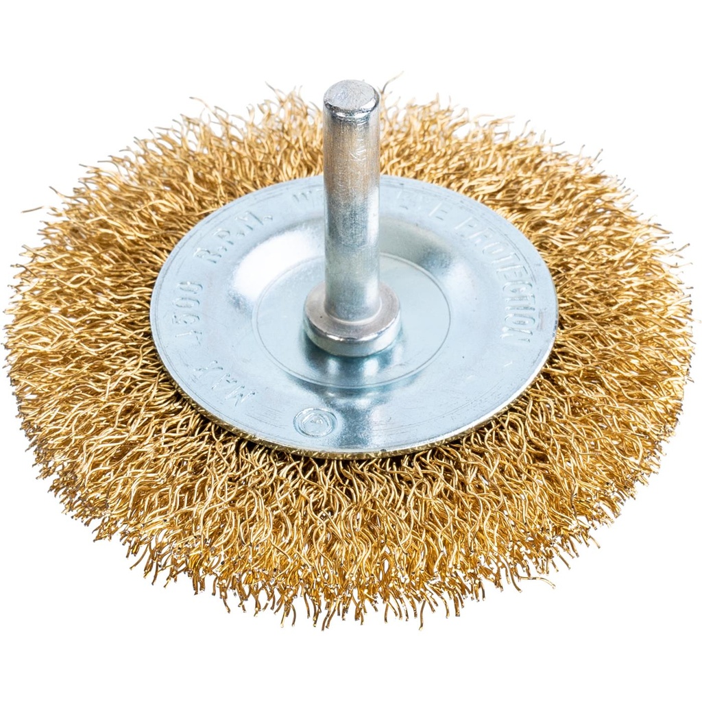 BEVEL BRUSH - CRIMPED WIRE + SHANK 75MM