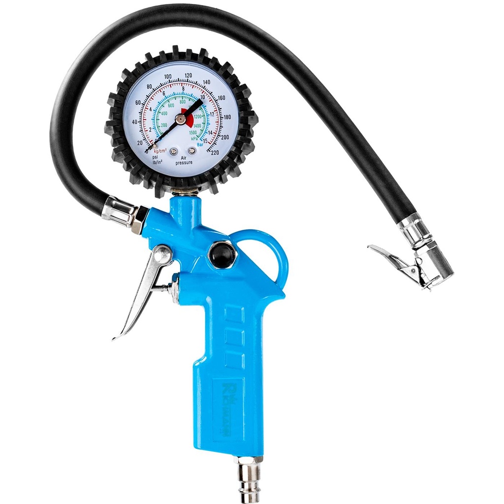 Tire inflation gun with pressure gauge