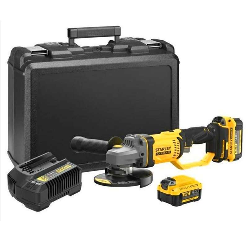 Leņķa slīpmašīna Stanley SFMCG400M2K; 20V, 2x4,0Ah