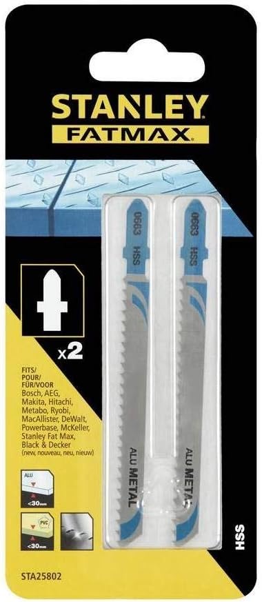 „STANLEY" Jig saw blade for metal and PVC 100 mm, 2 vnt.