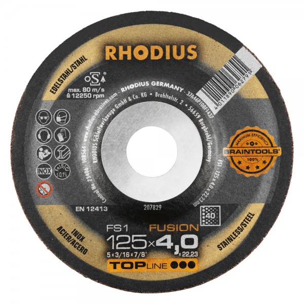 RHODIUS metalli lihvketas FS1, 125x4 mm