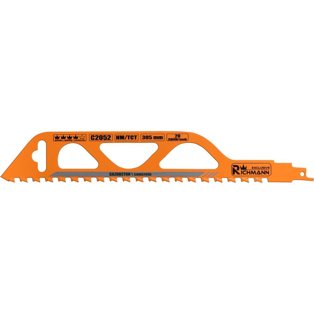 Tiesinis pjūklas akytam betonui 305 mm, RICHMANN