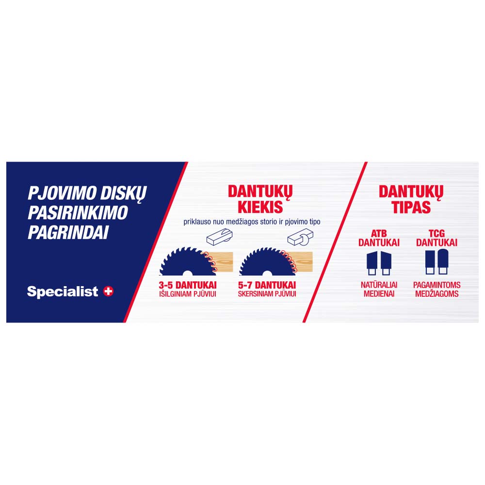 Disku izvēle atbilstoši griešanas līmenim LT