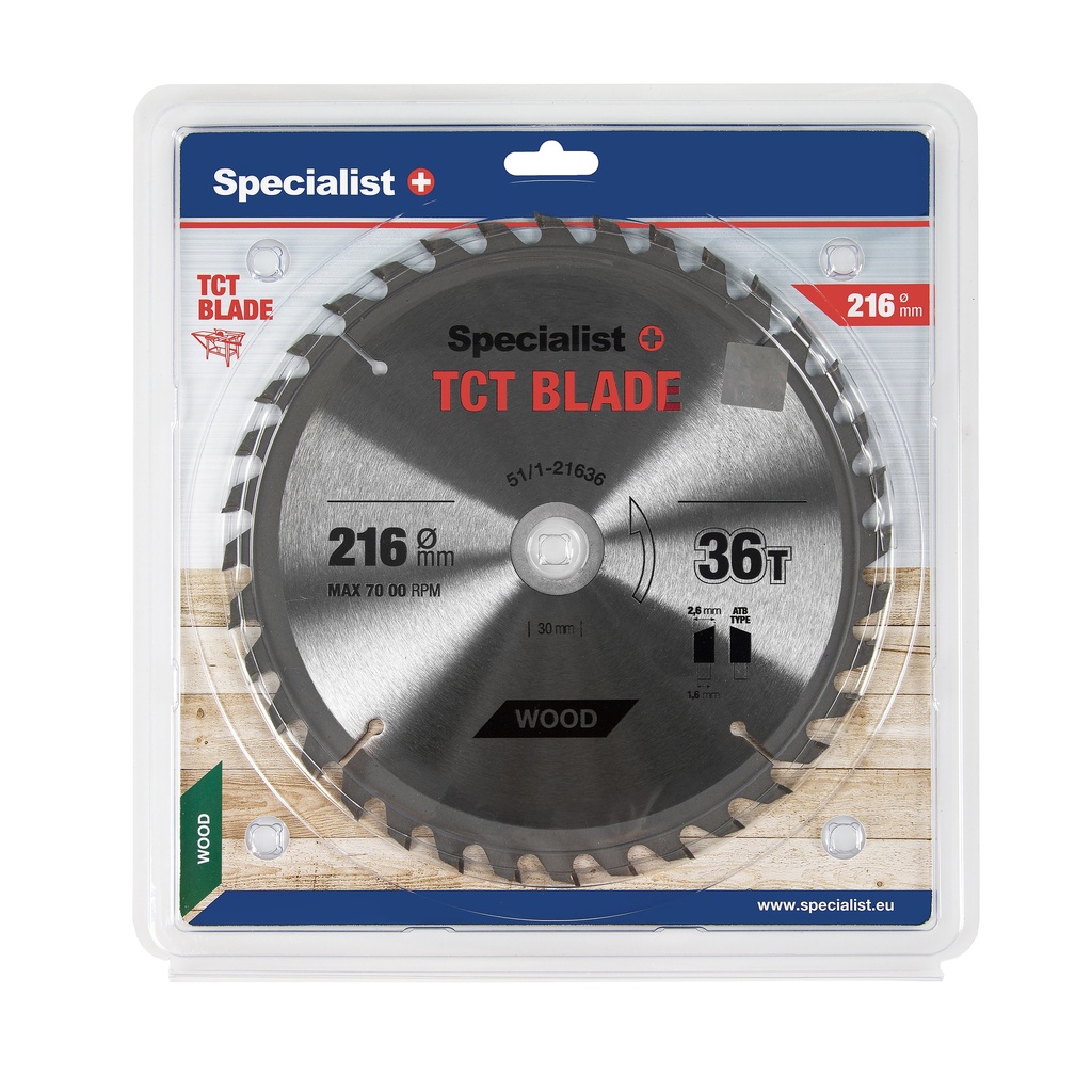 SPECIALIST+ TCT blade, 216x36Tx30/20 mm