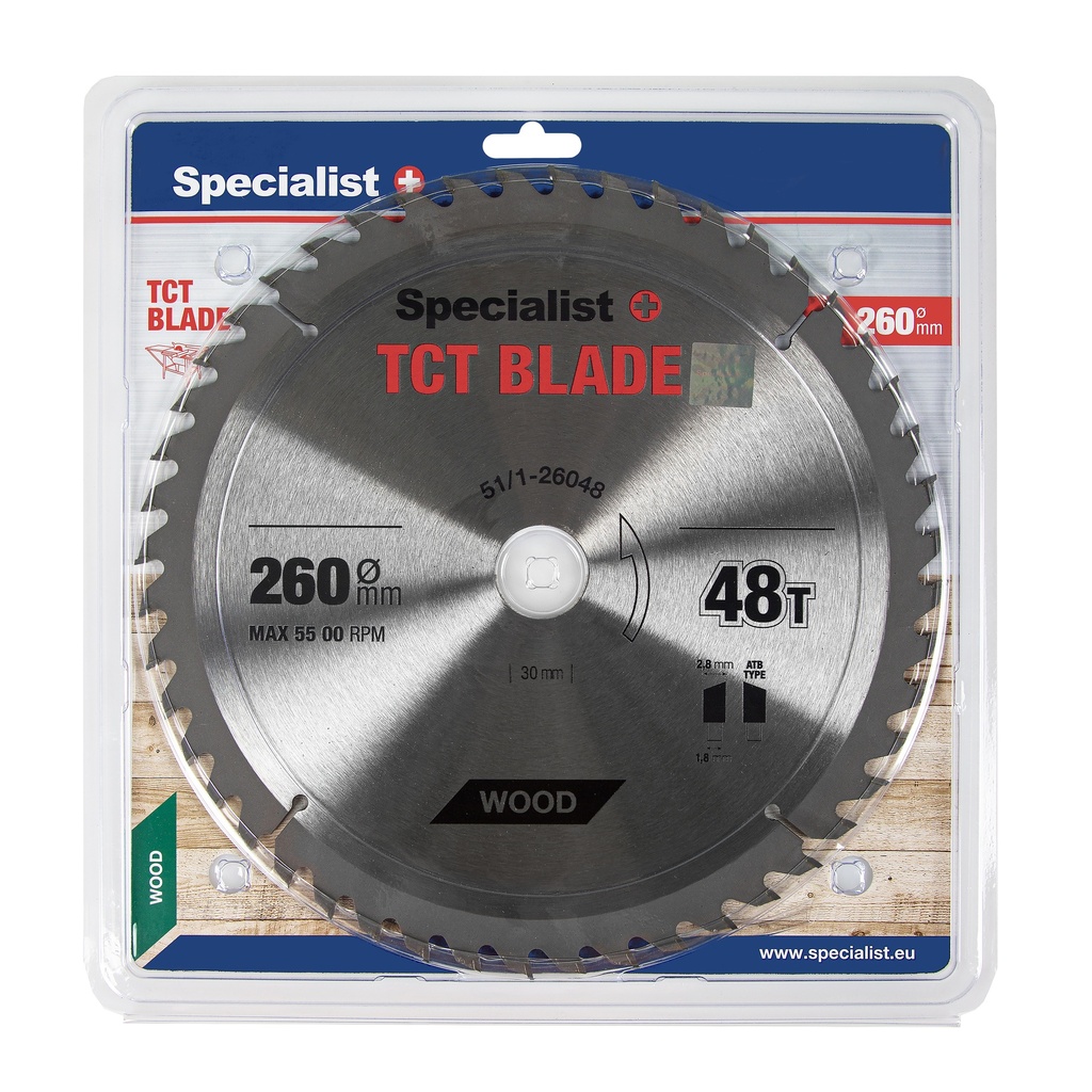 SPECIALIST+ TCT blade, 260x48Tx30 mm