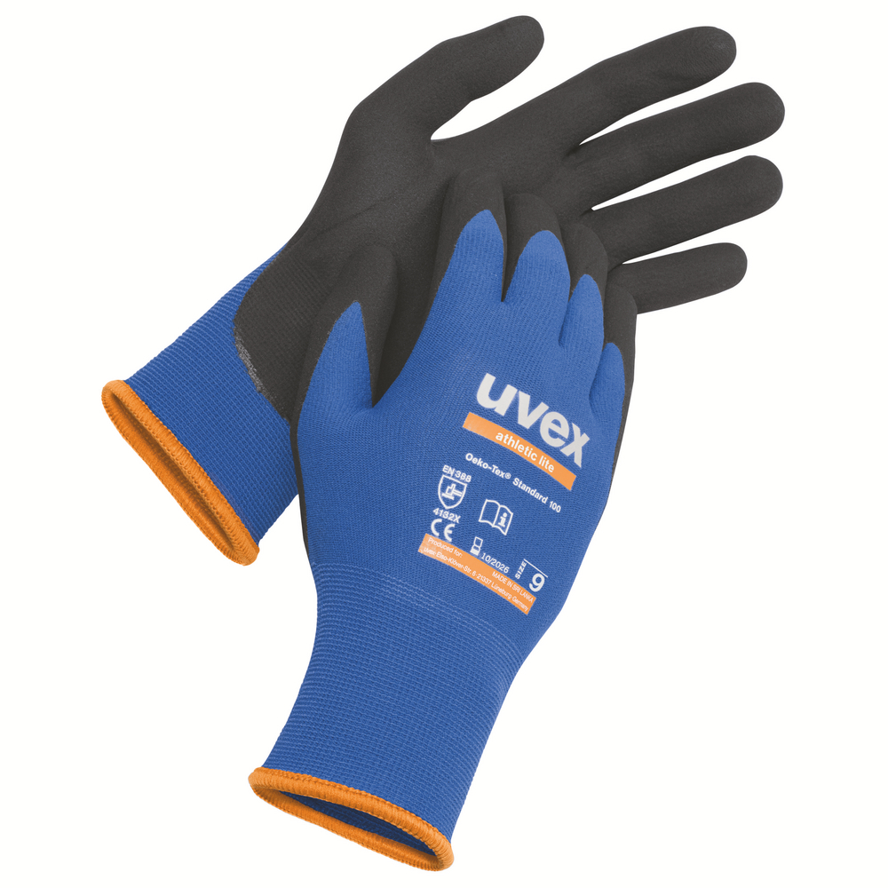 PU-kattega kaitsekindad UVEX Athletic lite, suurus 10