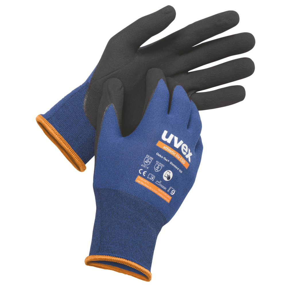 Safety gloves UVEX Athletic Lite ESD, size 8