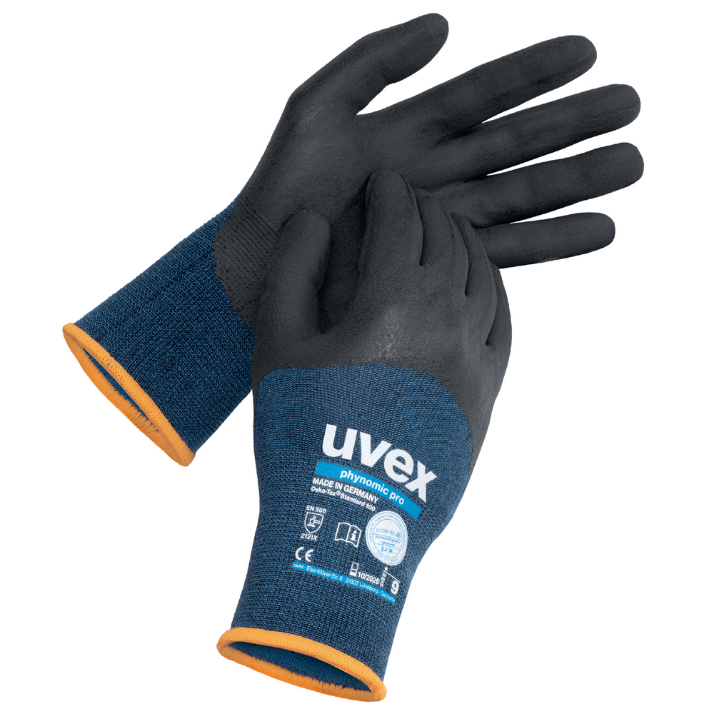 PU coated safety gloves UVEX Phynomic, size 8
