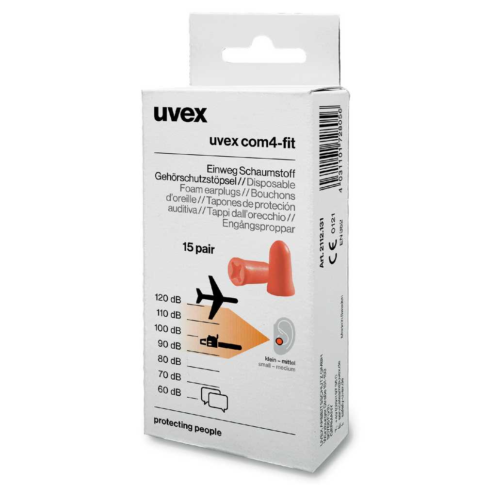 Ausu aizbāžņi UVEX Com4-fit SNR, 33 dB, 15 pāri