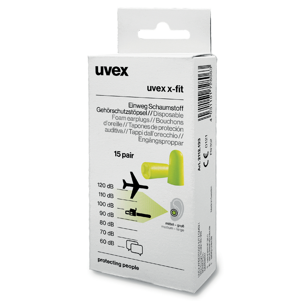 Kõrvatropid UVEX X-fit, 37 dB, 15 paari