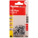FISCHER expansion plug SX Plus S with screw, 4x0 mm, 25 pcs.