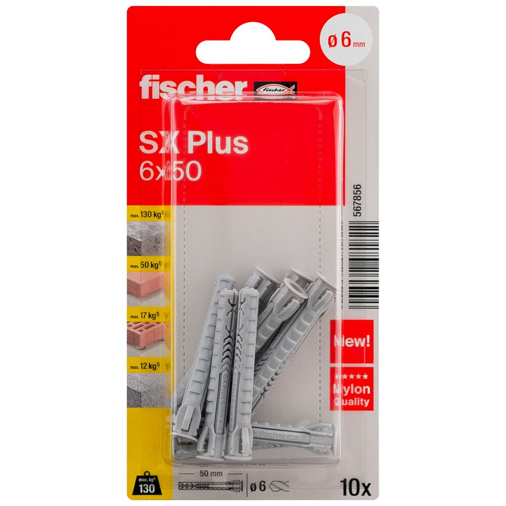 Fischer tüübel SX Plus 6x50 mm, 10 tk