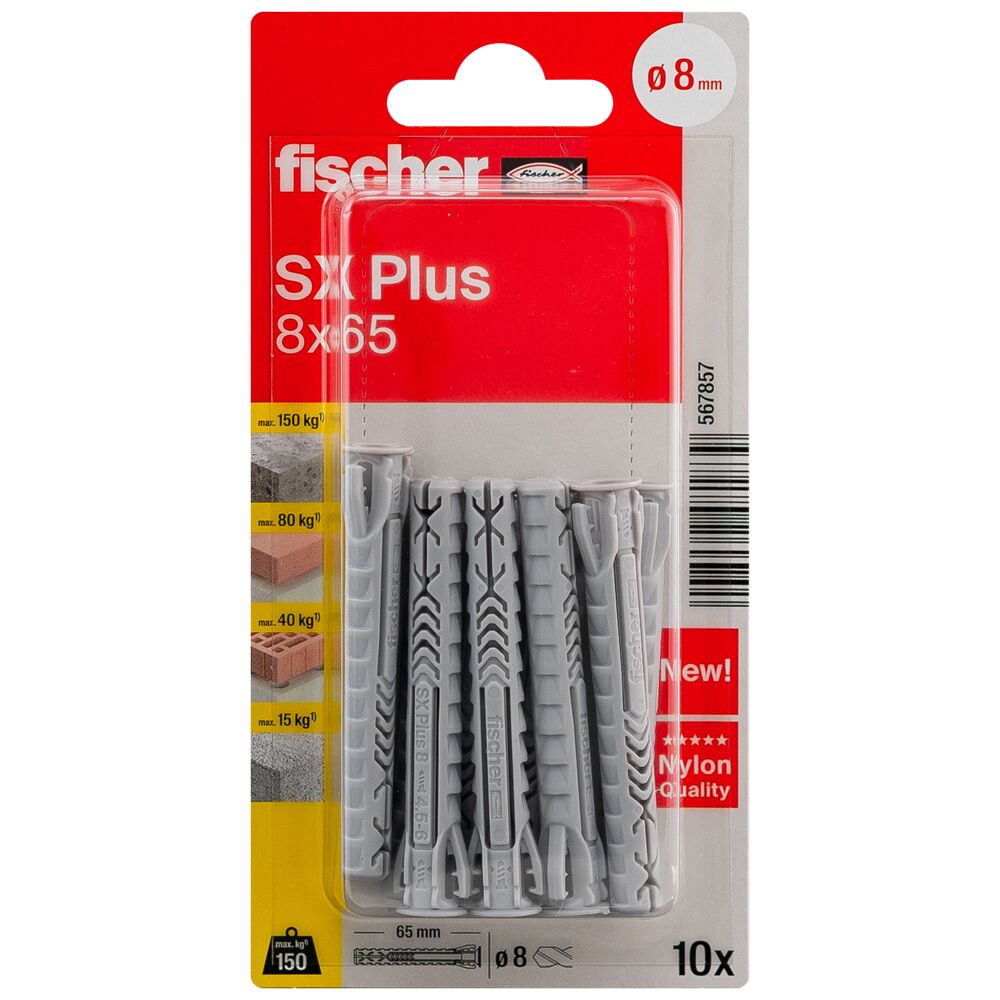 Fischer tüübel SX Plus 8x65 mm, 10 tk