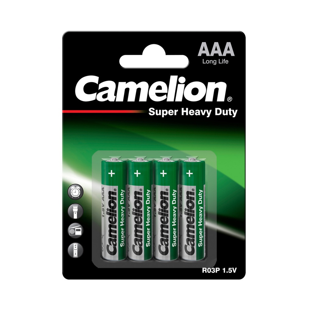 Cells, carbon zinc, AAA, R03, B4, CAMELION, 4 pcs.