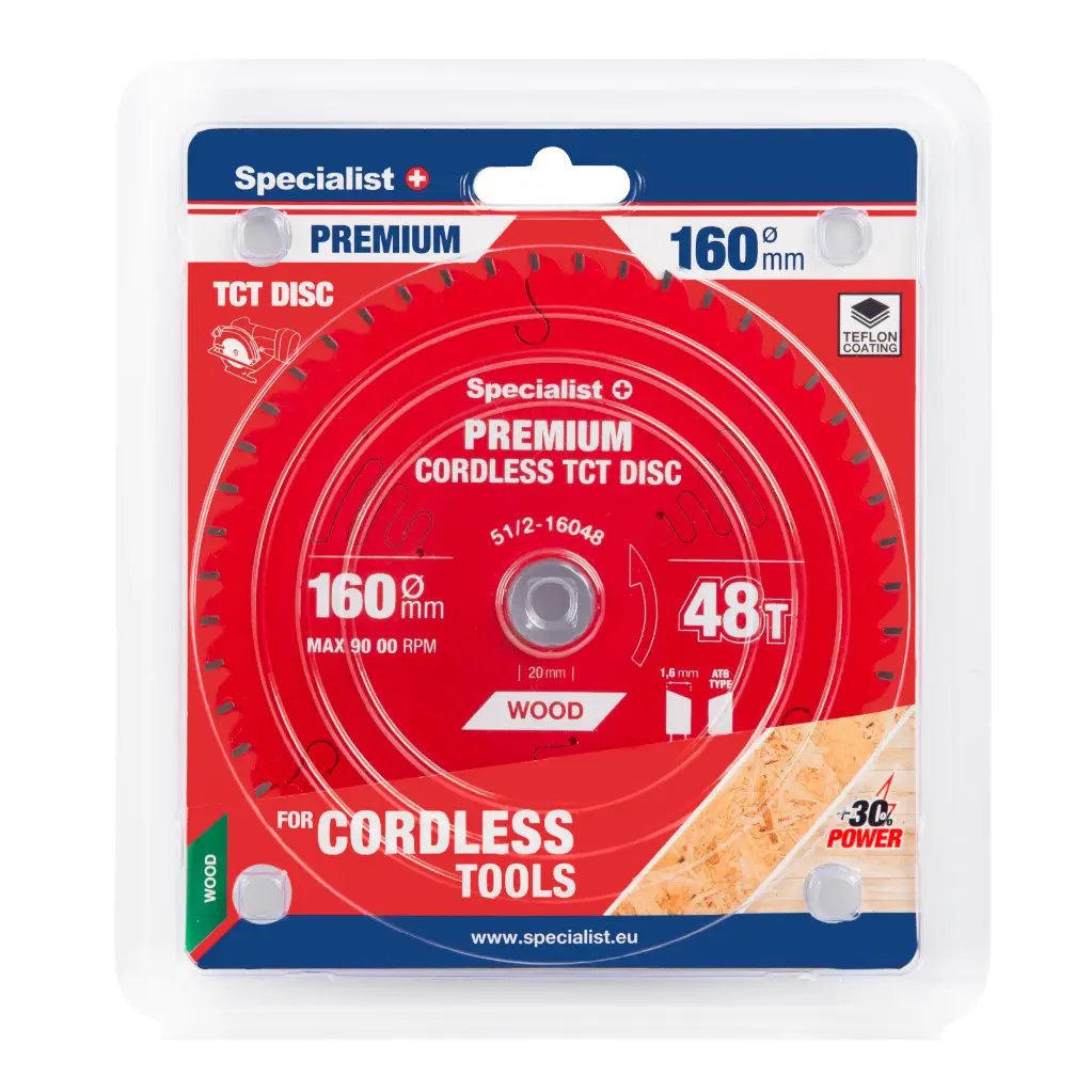 Pjovimo diskas 160x48Tx20mm, Cordless PREMIUM, SPECIALIST+