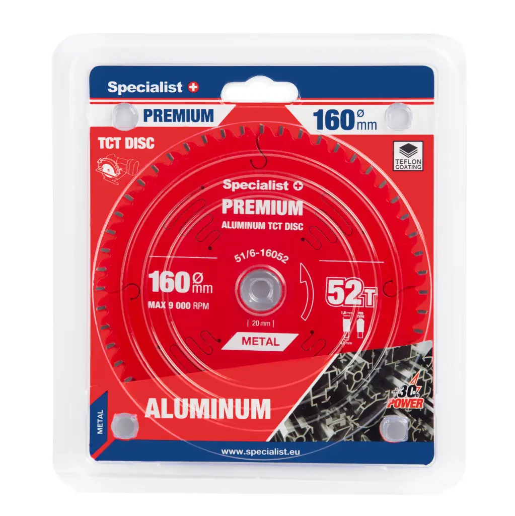 Pjovimo diskas 160x52Tx20mm, Aluminium PREMIUM, SPECIALIST+