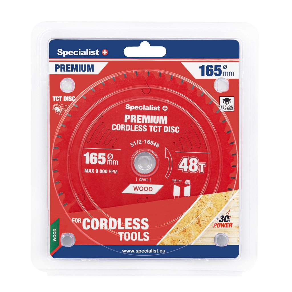 Lõikeketas 165x48Tx20mm, Cordless PREMIUM, SPECIALIST+