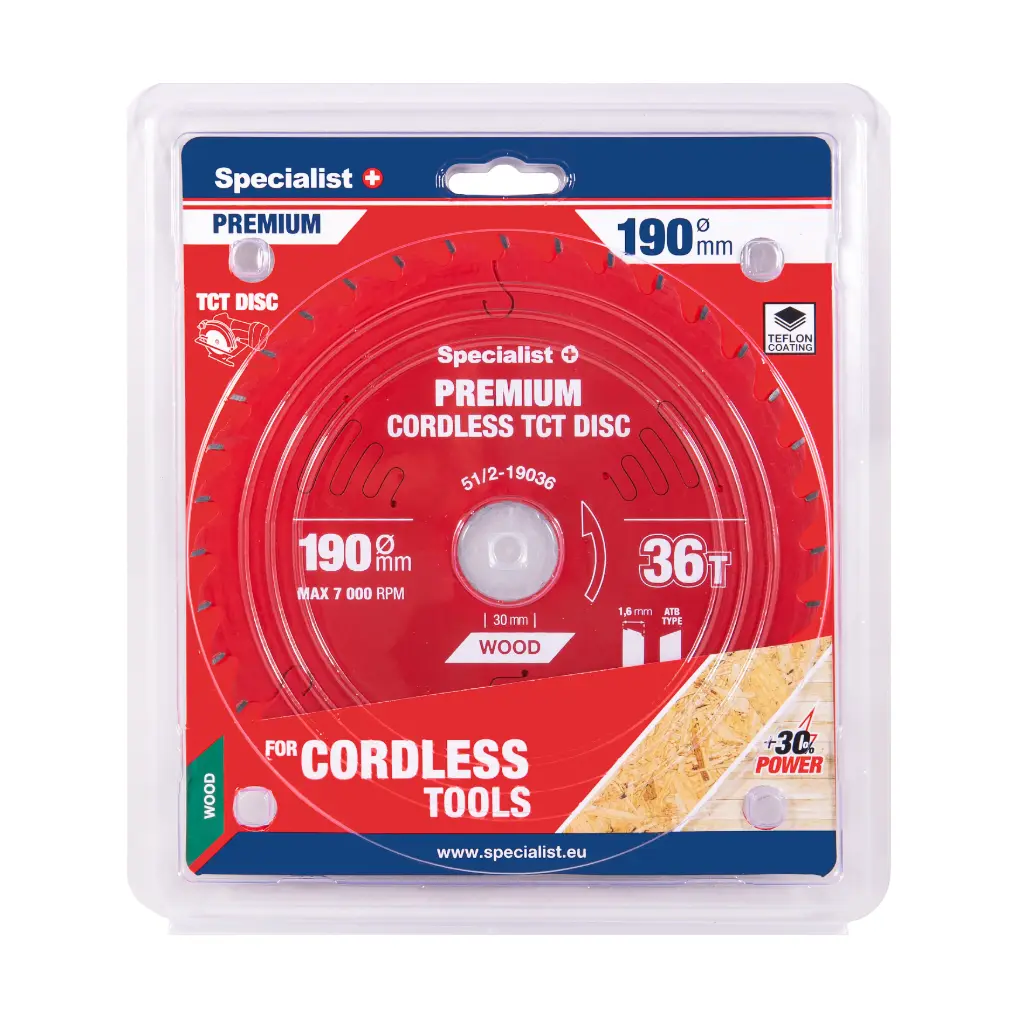 Cutting disc 190x36Tx30mm, Cordless PREMIUM SPECIALIST+