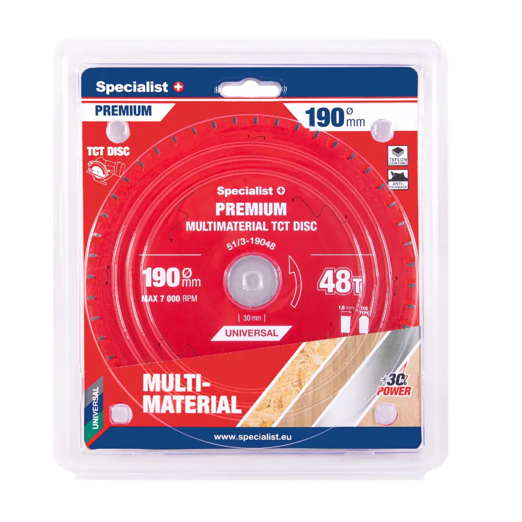 Griešanas disks 190x48Tx30mm, Multimaterial PREMIUM, SPECIALIST+