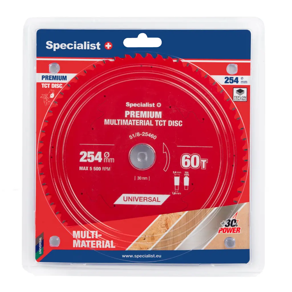 Pjovimo diskas 254x60Tx30mm, Multimaterial PREMIUM, SPECIALIST+ 